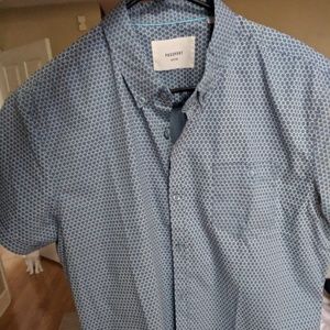 Passport button down short sleeve shirt